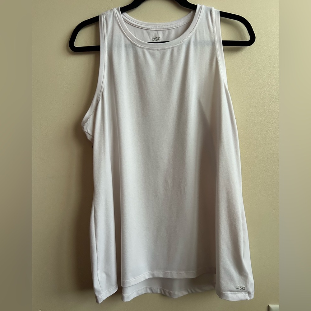 DSG Women’s White High Neck Racerback Tank Top XL